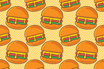 hamburger food seamless pattern vector illustration 