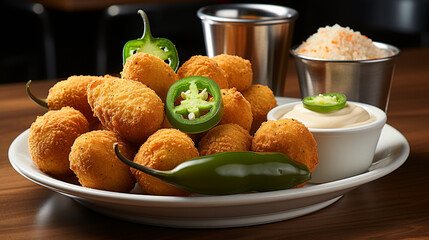 A stack of corn and jalapeo hush puppies UHD wallpaper Stock Photographic Image
