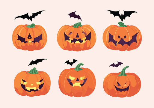 Free vector Halloween pumpkins collection