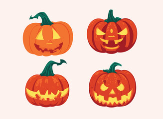 Free vector Halloween pumpkins collection