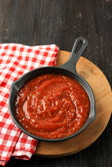 Classic Homemade Italian Tomato Sauce on Cast Iron Skillet