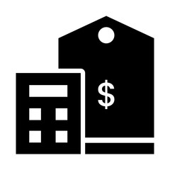 Pricing model of actuary solid icon