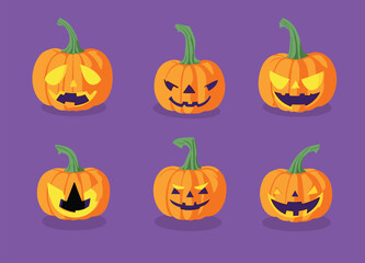 Free vector Halloween pumpkins collection