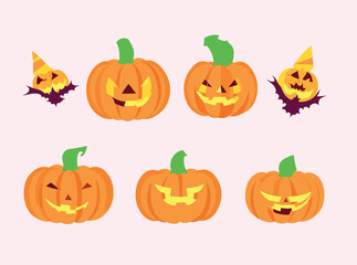 Free vector Halloween pumpkins collection