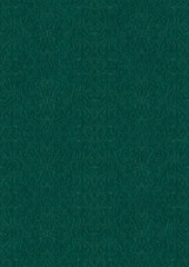 Hand-drawn unique abstract symmetrical seamless ornament. Bright semi transparent green on a deep cold green background. Paper texture. Digital artwork, A4. (pattern: p11-1e)