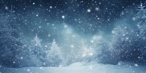 christmas snowy winter snowflakes falling background cinematic - obrazy, fototapety, plakaty