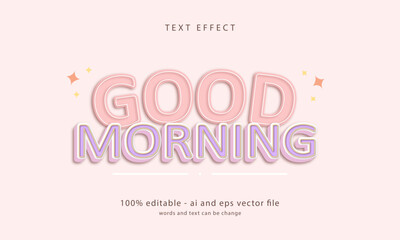 Fototapeta na wymiar editable text effect with pastel pink and purple color. aesthetic cute text font