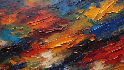 Painting texture,  pallet knife techniques on canvas