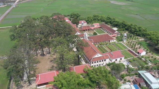 Exterior view of the small Lang Song Seminary in Binh Dinh, Vietnam