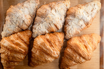Almond Croissant On Bakery Store