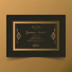 Elegant dark graduation invitation template