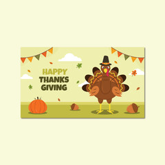 Thanksgiving day banner background vector