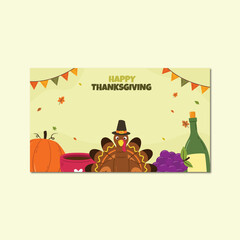 Thanksgiving day banner background vector