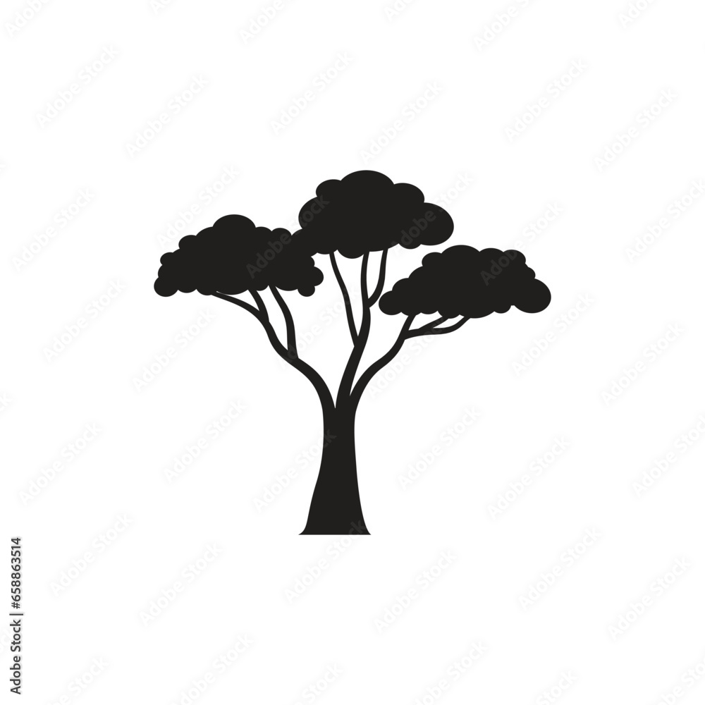 Canvas Prints tree icon silhouette