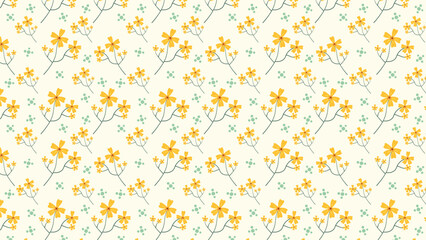 branch and yellow flower seamless pattern background