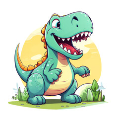 Obraz premium Cute baby dinosaur Clipart isolated on Transparent Background. 