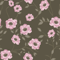 seamless allover flower design pattern on background