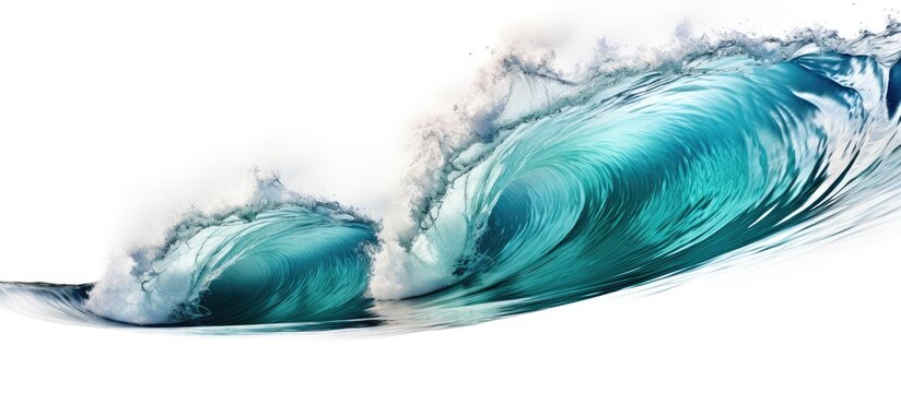 Clean wave curl crashing on sandbars With copyspace for text