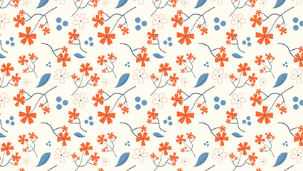 red and blue color petals seamless pattern background