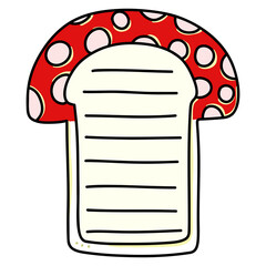 Cute mushroom sticky note