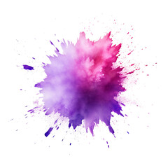 Purple splash explosion isolated transparent, generative ai