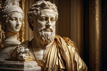 Statue of a greek philosopher Generative AI