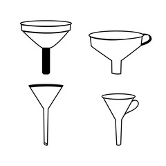 Set of Four Funnels Vector Illustration