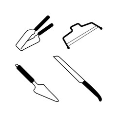 Set of Four Cake Slicers Vector Illustration