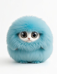 Cute fluffy monster on a white background.