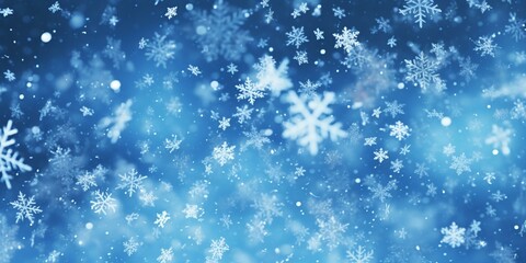 christmas snowy winter snowflakes falling background cinematic - Powered by Adobe