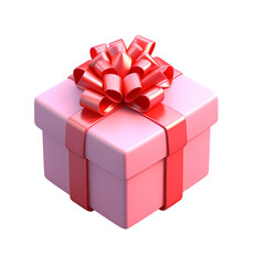 Fototapeta premium Gift box pink isolated transparent, generative ai