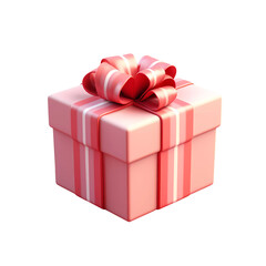 Obraz premium Gift box pink isolated transparent, generative ai