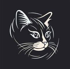 Cat Head Logo Vector Template Illustration Design. Mascot Cat Logo design Cat sport logo