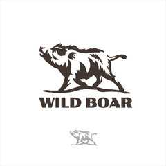 A wild boar mascot design. Dynamic design of a  stylized boar in motion. Wild Boar vector illustration.