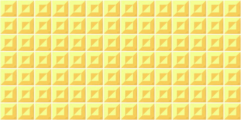 3D Gold geometric background. Graphic simple ornamental tile vector repeated pattern made using squares. vintage art abstract