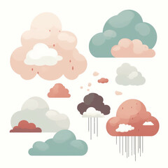 Clouds Cartoon Illustration - Dreamy and Whimsical Sky Artwork