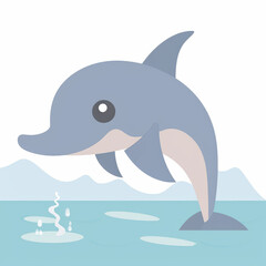 Dolphin Cartoon Illustration - Playful Marine Artistry