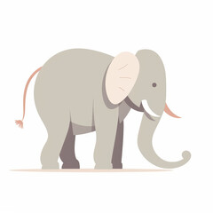 Charming Elephant Cartoon Illustration - Whimsical and Adorable Wildlife Artwork