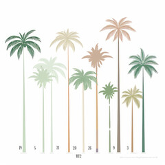 Fototapeta na wymiar Palm Tree Cartoon Illustration - A Tropical Paradise in Every Stroke