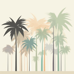 Palm Tree Cartoon Illustration - A Tropical Paradise in Every Stroke