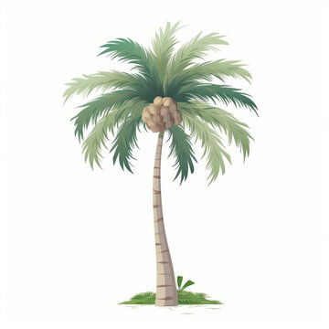 Palm Tree Cartoon Illustration - Tropical Paradise and Beach Vibes