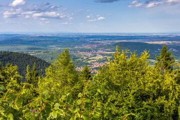 Plaine d’Alsace vue du mont Sainte-Odile, France  - obrazy, fototapety, plakaty