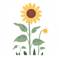 Sunflower Cartoon Illustration - A Sunny Burst of Artistic Brilliance