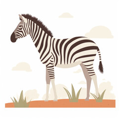 Zebra Cartoon Illustration - Playful and Strikingly Unique Wildlife Artwork