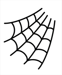 Spider Web Corner Illustration for Halloween Element Decoration Vector Illustration