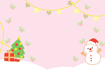 Winter-Christmas and cute snowman for background.