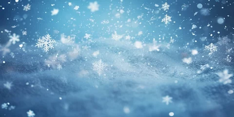 Foto op Aluminium christmas snowy winter snowflakes falling background cinematic © Young