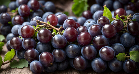 close up of blue grapes