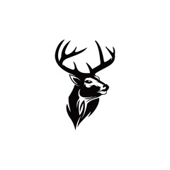 deer head design in black. vector logo