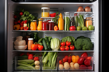 vegetables in a refrigerator